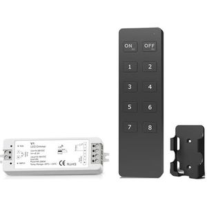 LED dimmer schakelaar, PWM, draadloos, RF 2,4 G, 4 zones, touch afstandsbediening, smart home, WLAN relais, DC12 V/24 V, controller voor monochrome LED-lichtbalk (kleur: model E)