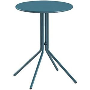 Kleine ronde tafel van ijzer, creatieve balkonsalontafel, kleine huishoudelijke eettafel, salontafel voor receptie en onderhandeling, buitenmelktheewinkel Netflix-kaarttafel (kleur: blauw, maat: 48x65
