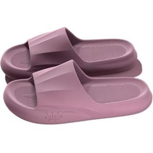 Doucheschoenen, Comfortabele dames zomerpantoffels met dikke onderkant for thuisgebruik binnenshuis(Purple,40 EU)