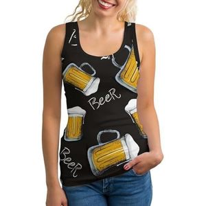 Beer Drinking Saint Patricks Tanktop voor dames, mouwloos T-shirt, pullover, vest, atletische basic shirts, zomer bedrukt