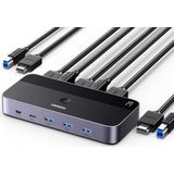 UGREEN - HDMI 2.0 KVM Switch - 4K@60Hz - USB 3.0 Switch - 4 USB Poorten