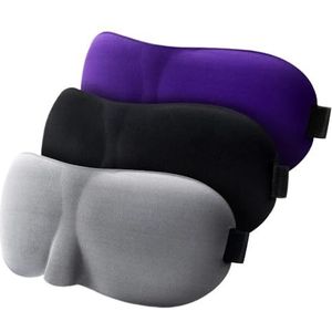 3D-slaapmasker, slaapmasker, lichtblokkerend, driedimensionaal oogmasker, verlicht oogvermoeidheid, ademend dubbellaags reisslaapmasker (Pe-Bk-Gy)