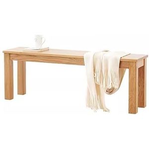 Eiken massief houten bank, entree schoenenbank/eettafel bank/einde van bedbank, eenvoudig te installeren (maat: 120x30x43cm)