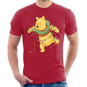 Disney Kerst Winnie The Poeh Tangled in feestelijke lichten mannen T-Shirt