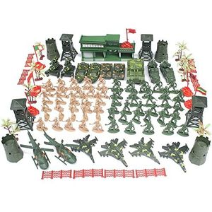 Creely 122 Stks/set Kinder Soldaat Voertuigen Set, Soldaten Actiefiguren Zand Tafel Model, Soldaat Figuren