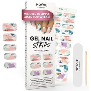 MOYOU LONDON Semi-uitgeharde gelnagelstrips - 20 stuks nagelwraps voor manicure van salonkwaliteit - Werkt met elke UV-lamp - Eenvoudig aan te brengen, te trimmen en te verwijderen gelstickers