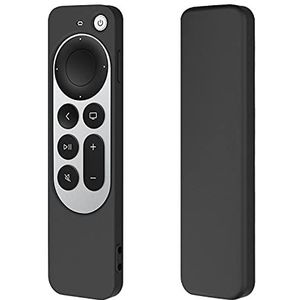 Siliconen Hoesje voor 2022 Apple Tv 4k Siri Remote, Beschermhoes voor Nieuwste Siri Remote (Zwart)