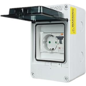 RoadEu - Schakelbord - Volledig Bedraad Elektrisch Paneel - IP65 Waterdicht - Aardlekschakelaar Geïntegreerd C16A en 230V Contactdoos