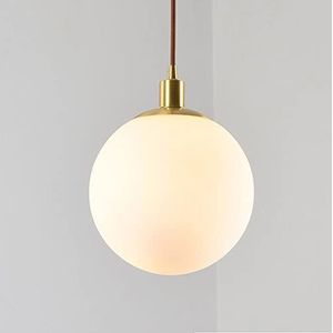 Nordic Hanglamp Armatuur Eenvoudige Slaapkamer Nachtkastje Hanglamp Wit Glas Lamp Bal Roestbestendig Metaal Goud Lamp Body E14 Kroonluchter Restaurant Hotel Kapper Plafondverlichting