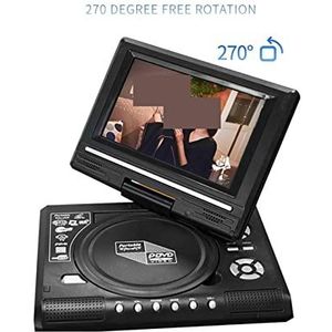 Reis-dvd-speler, Mini Dvd-speler 7.8 Inch Desktop Digitale Smart TV CD EVD Disc Spelers Afstandsbediening Draagbare Reizen 270 ° Draaibaar Scherm(EU PLUG)