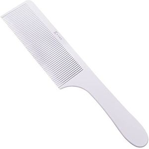 Kobe Professionele Flat Top Fading Comb - Wit Plastic Duurzame en Flexibele Fade/Blending Comb - Ideale Barber's Hair Blending Tool