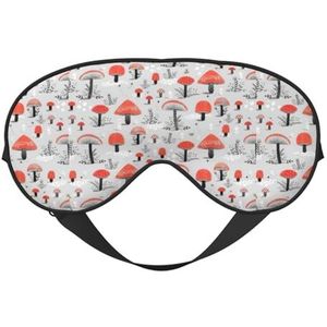 Cartoon paddenstoelen afdrukken all-Occasion Sleep Eye Mask met dubbele zijden verstelbare riem perfect voor diensten en reizen