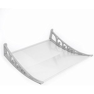 Luifel voordeur Voordeur Afdak Overkapping Luifels voor deurdak, balkon, Winddicht, Regendicht (100×100 cm, grijs-wit)