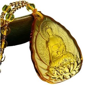 kekafu 1 x groene Tara-halsketting met lange Manjushri hanger, cadeaus voor mannen en vrouwen, Amitabha-hanger, A8, effen