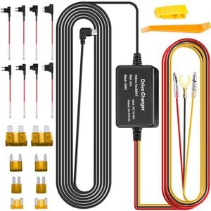 Dash Cam Hardwire Kit, USB-C Display Hardwire Kit, Dashboard Camera Car Charger Cable Kit 12V naar 5V, kabel voor dashcam, laagspanningsbeveiliging voor zekeringen