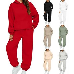 Earnmore Dames vrijetijdspak met capuchon dames joggingpak dames elegant vrijetijdspak hoodie lange mouwen overall dames