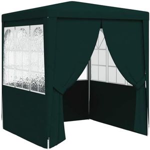 vidaXL Partytent met Zijwanden Feesttent Tuintent Paviljoen Tuinprieel Prieel Scherm Tuinpaviljoen Partytenten Professioneel 90 g/m² 2,5x2,5 m Groen