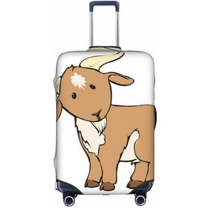 OdDdot Cartoon giraffe print stofdichte koffer beschermer, anti-kras koffer cover, reizen bagage cover, Bruine geit, M