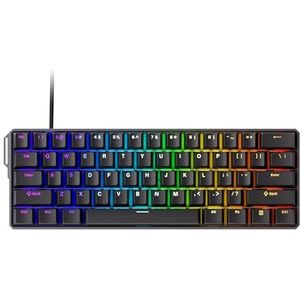 MONSGEEK FUN60 Ultra Rapid Trigger Gaming Toetsenbord 8k Magnetische Schakelaar TMR Aluminium Bedraad Toetsenbord 60% Zwart Shine-Through MagMech, Glare Magnetische Schakelaar