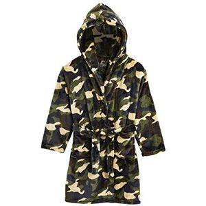 CityComfort Badjas & Jongen Zachte Fleece Camouflage Badjassen Met Capuchon, Warme Ochtendjassen Voor Jongens, Groen Camo, 13-14 Jaren