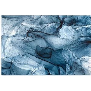 Abstract Schilderij van Blauwe Golven van de Oceaan Hoek, Puzzel 1000 Stukjes Houten Puzzel Familie Spel Wanddecoratie