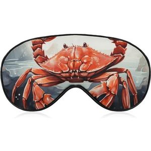 Rode krab zee verduisterend slaapoogmasker, geventileerde stof, verstelbare draagstijl, nuldruk slaapmasker zacht huidvriendelijk oogmasker voor vrouwen mannen