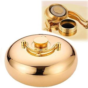 Lekvrije Warmwaterkruik Met Afsluitstop, Kinder Veiligheid, Klassieke Metalen Koperen Warmwater Kruik Wijde Mond, Herbruikbaar, Voor Pijnverlichting (Color : Smooth bottle, Size : M-1.0L)