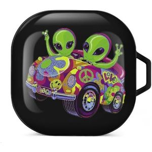 Aliens in Car Oortelefoon Case Compatibel met Galaxy Buds/Buds Pro Schokbestendig Hoofdtelefoon Case Cover Zwart-Stijl