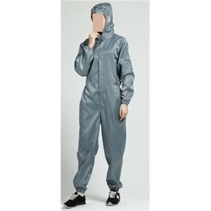 Antistatische Eliminator, Mannen Vrouwen Antistatische Capuchon Stofdichte Overalls Cleanroomkleding Fabrieksschoonmaak Voedsel Verfwerk Beschermende kleding(Grey,XX-Large)