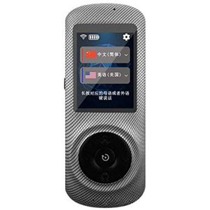 Smart Voice Translator Device, Real Time Two-Way Instant Offline Languages ​​Translator Device WiFi 4G 2,4 inch touchscreen Ondersteuning 52 talen en fotograferen Vertaling,Grijs Decoration