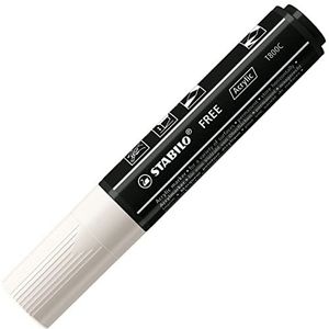 Acrylmarker - STABILO FREE Acrylic - T800C Beitelpunt 4-10mm - 1 stuks - wit