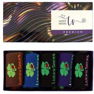 Lucky Socks Zachte heren- en damessokken, verpakt in mooie geschenkdoos, klassieke, ademende sokken van gekamd katoen, voor mannen, vrouwen, kinderen en jongeren, Meerkleurig, 39-42 EU