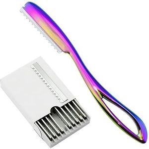 1 Veiligheid Scheermes + 10 Blades Veilig Scheren Mes Baard Gezicht Dunner Scheermes Haar Schaar Kapper Kappersscharen Kapsel Dunner