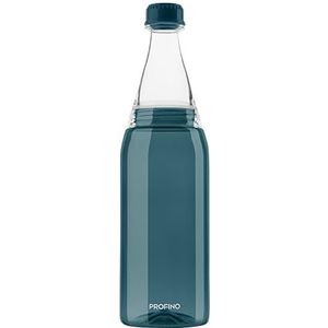 PROFINO Sparkle Drinkfles, geschikt voor koolzuurhoudende dranken, 700 ml/0,7 liter, blauw, hoogwaardige Tritan-waterfles met schroefsluiting, BPA-vrij, lekvrij, smaakneutraal, vaatwasmachinebestendig