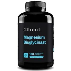 Magnesiumglycinaat (bisglycinaat), gechelateerde magnesiumsupplementen | 180 veganistische premium magnesiumcapsules (3 maanden toevoer) | Biedt 350 mg elementair magnesiumsupplement