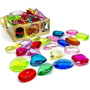 Thrivinger Gems Diving Toys Piratenborst Box met kleurrijke diamanten met edelstenen | Speelgoedset voor vakantiegeschenken