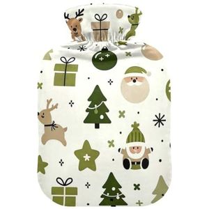 LI ZHI XIN Pvc Warmwaterkruik met Fluwelen Cover 1L 2L Kleine Medium Kerstboom Sterren Cartoon