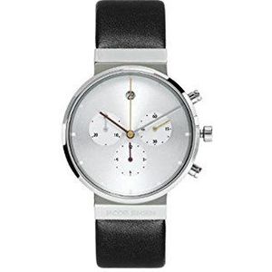 Jacob Jensen Unisex polshorloge chronograaf Series 606 chronograaf leer zwart 606