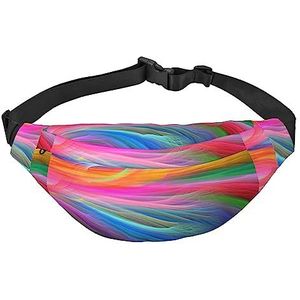 Rainbow Ocean Fanny Pack lichtgewicht heuptas voor vrouwen mannen, riemtas reizen sling tas voor wandelen hardlopen fietsen, zwart, één maat, Zwart, Eén maat