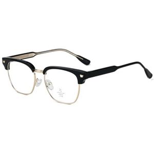 moomoobird Blauw Licht blokkerende Bril voor Mannen Vrouwen Mode Bril Frame TR90 Metalen Frame Bril Vierkante Bril, Zwart Goud Frame, Large