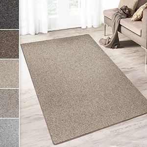 casa pura Tapijtloper Carlton | plat weefsel discreet patroon | tapijtloper in vele maten | als keukenloper, gangloper (beige - 100x250 cm)