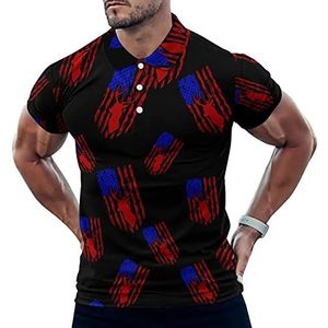 Verontruste Amerikaanse Vlag Jacht Herten Grappige Mannen Polo Shirt Korte Mouw T-shirts Klassieke Tops Voor Golf Tennis Workout