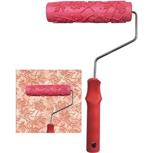 verfkwast met bloemenpatroon. Textuurgereedschap, 7 inch bloemenpatroon wanddecoratie rubberen verfroller Eenvoudig te bedienen schilderspenseel for thuiskantoormuur(Burst)