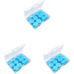 3 Set 12 Stks/set Zwemmen Duiken Waterdichte Ruisonderdrukking Oordopje Assortiment Vliegtuig Bus Concert Vormbare Oor Stopper Blauw
