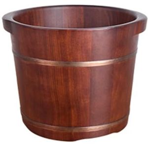 PA-DABAOO Vaste Houten Voetbassin, Houten Voetbad Emmer, Voet Relaxatie -Emmer, Diepe Voet Spa -Bad, Verdikte Voetwas Emmer, Geschikt Voor Voetbadweekmassage Spa Sauna,A30cm