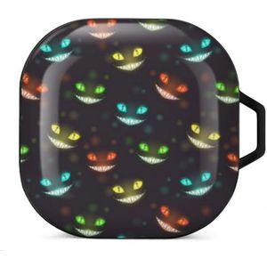 Enge Halloween nacht met kat oordopjes hoesje compatibel met Samsung hard shell beschermhoes zwart stijl
