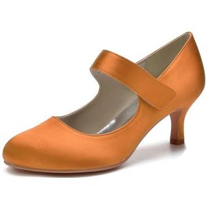 SYDZSW Dames Naaldhak Pumps Hoge Hakken Sexy Hakken Schoenen, Oranje, 35 EU