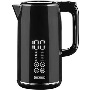 Bourgini Cool Touch Digital Kettle - Digitale Waterketel - 1.7L - Zwart