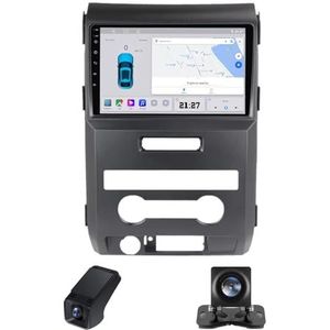 Android 14 2 Din Autoradio geldt voor Ford F150 P415 Raptor 2008-2014 Ingebouwd CarPlay/Android auto/GPS-navigatie/Bluetooth 9Duim Touch screen/Stuurbediening achteruitrijcamera(B,X1)