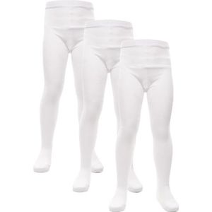 A2Z 4 Kids Meisjes Katoen Rich Uniform School Tights - UF Tights White 3 Pack 13.
